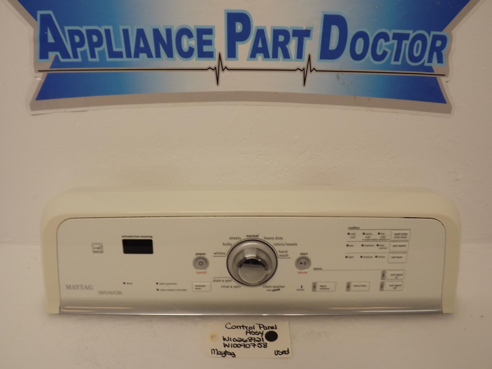 Maytag Washer W10268921 W10090758 Control Panel Assy Used Maytag Washer W10268921 W10090758 Control Panel Assy Used